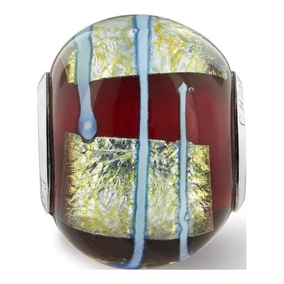 Sterling Silver Red Glass Bead – view 7