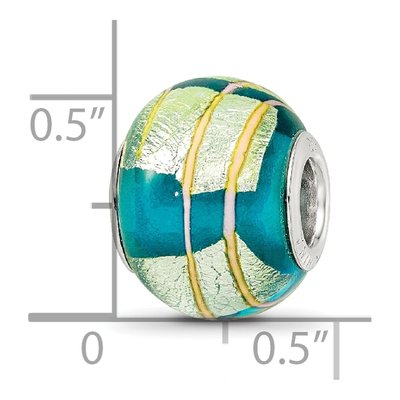 Sterling Silver Pink Foil Glass Bead – view 5