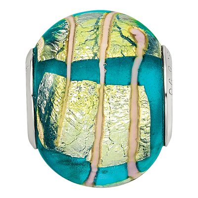 Sterling Silver Pink Foil Glass Bead – view 6