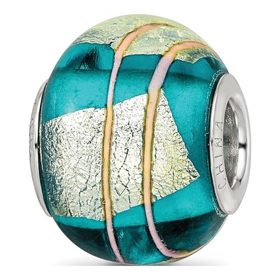 Sterling Silver Pink Foil Glass Bead – view 7