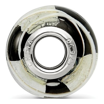 Sterling Silver Black Glass Bead – view 3