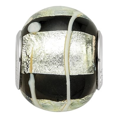 Sterling Silver Black Glass Bead – view 6
