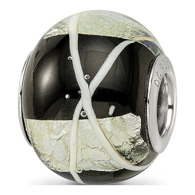 Sterling Silver Black Glass Bead – view 7