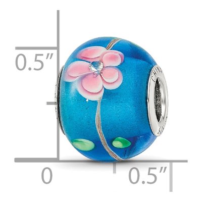 Sterling Silver CZ Glass Bead – view 5