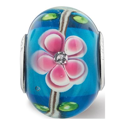 Sterling Silver CZ Glass Bead – view 7