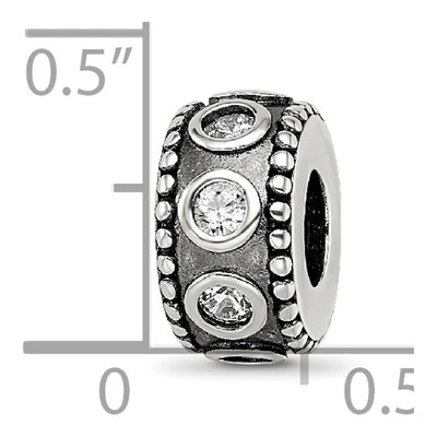 Sterling Silver CZ Antiqued Bead – view 5