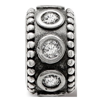 Sterling Silver CZ Antiqued Bead – view 7
