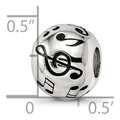 Sterling Silver Musical Notes Bead – view 4