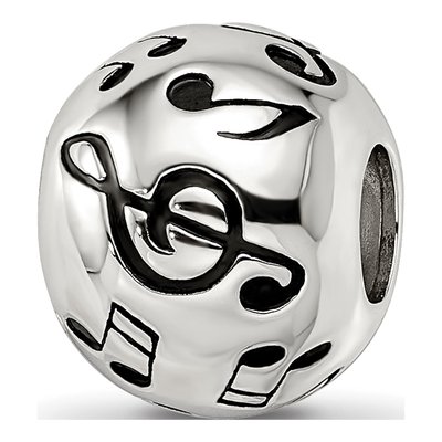 Sterling Silver Musical Notes Bead