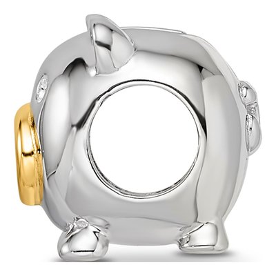 Sterling Silver Nose Pig Bead – view 3