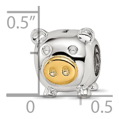 Sterling Silver Nose Pig Bead – view 5