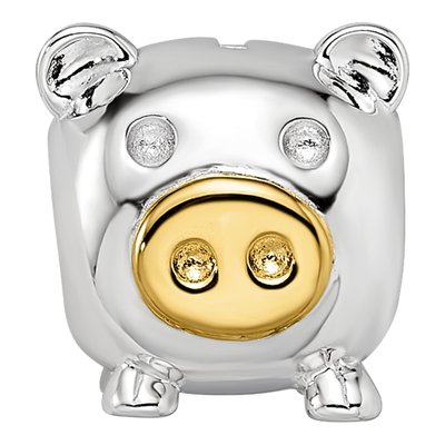 Sterling Silver Nose Pig Bead – view 6