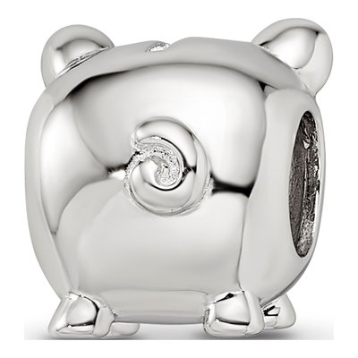 Sterling Silver Nose Pig Bead – view 7