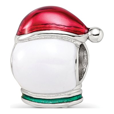 Sterling Silver Snowman Head Enamel Bead – view 6