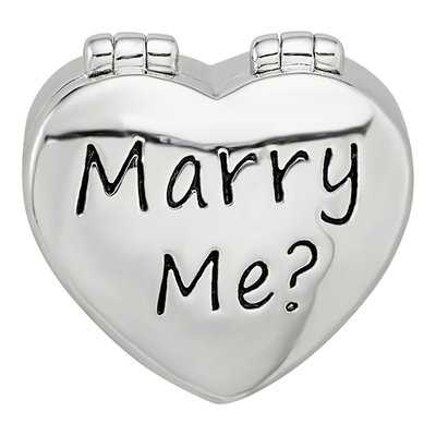 Sterling Silver Crystal Marry Me Heart Bead – view 4
