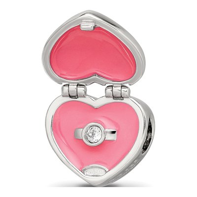 Sterling Silver Crystal Marry Me Heart Bead – view 6