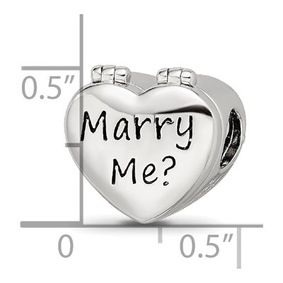 Sterling Silver Crystal Marry Me Heart Bead – view 7