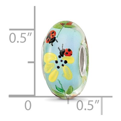 Sterling Silver Hand-Painted Bug Glass Bead – view 7