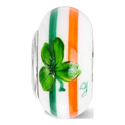 Sterling Silver Fenton Glass Irish Bead – view 6