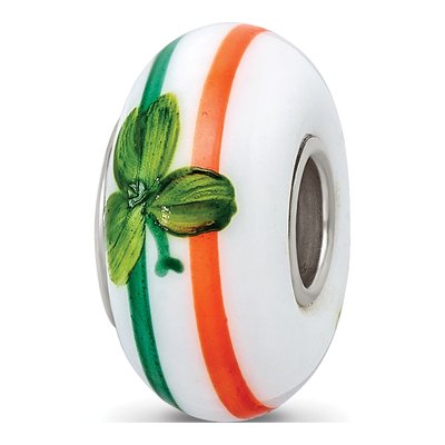 Sterling Silver Fenton Glass Irish Bead