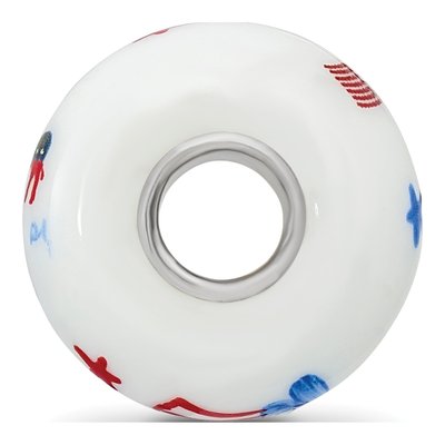 Sterling Silver Ster Hand Painted Patriotic Democrat Fenton Bead – view 3