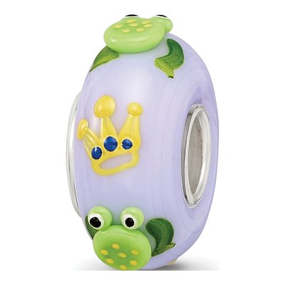 Sterling Silver Hand-Painted Froggie Fenton Glass Bead – view 6
