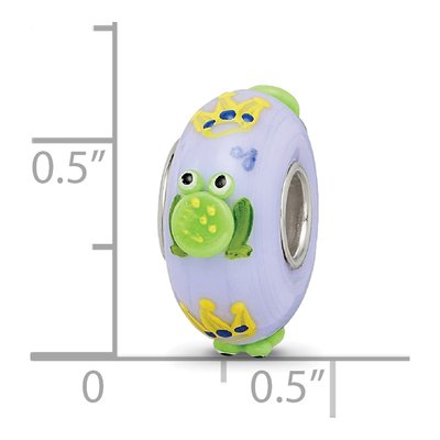 Sterling Silver Hand-Painted Froggie Fenton Glass Bead – view 7