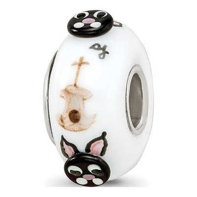 Sterling Silver Fenton Glass Bead – view 6