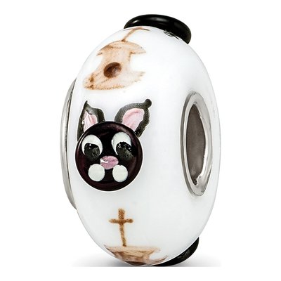 Sterling Silver Fenton Glass Bead
