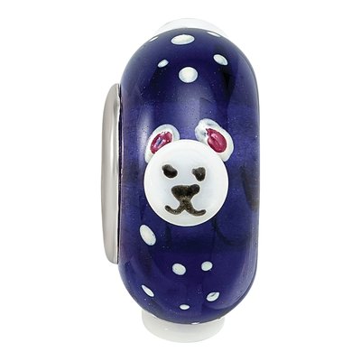 Sterling Silver Hand Painted Polar Bear Glass Bead – view 4