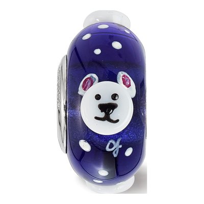 Sterling Silver Hand Painted Polar Bear Glass Bead – view 5
