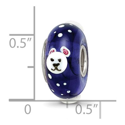 Sterling Silver Hand Painted Polar Bear Glass Bead – view 6