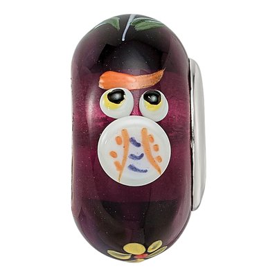 Sterling Silver Fenton Glass Owl Bead – view 5