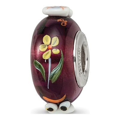 Sterling Silver Fenton Glass Owl Bead – view 6