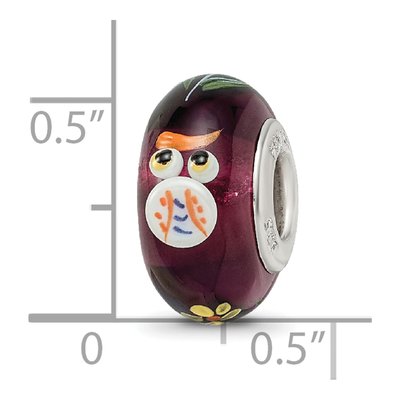 Sterling Silver Fenton Glass Owl Bead – view 7