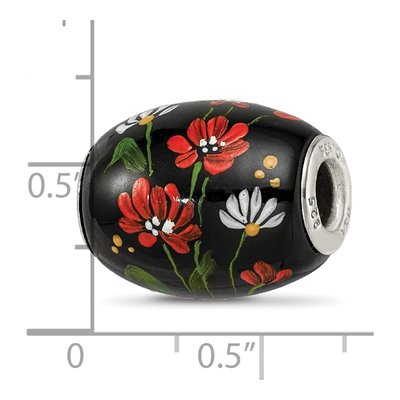 Sterling Silver Fenton Glass Ebony Bouquet Bead – view 7