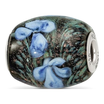 Sterling Silver Hydrangea Fenton Glass Bead – view 7