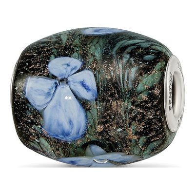 Sterling Silver Hydrangea Fenton Glass Bead