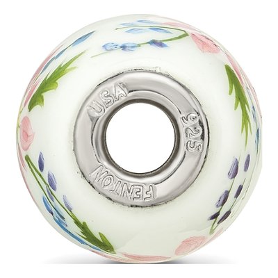 Sterling Silver Fenton Glass Berries Blossoms Bead – view 3