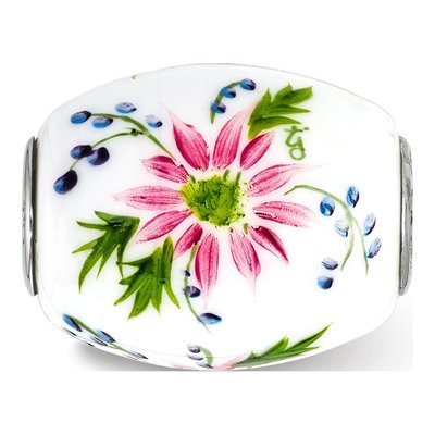 Sterling Silver Fenton Glass Berries Blossoms Bead – view 6