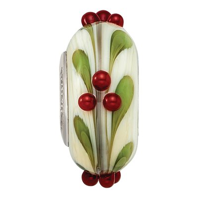 Sterling Silver Holly-Days Fenton Glass Bead – view 4