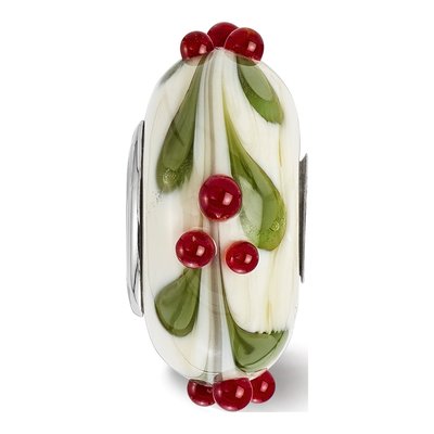 Sterling Silver Holly-Days Fenton Glass Bead – view 6