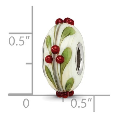 Sterling Silver Holly-Days Fenton Glass Bead – view 7