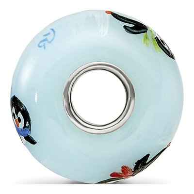 Sterling Silver Penguin Fenton Glass Bead – view 3