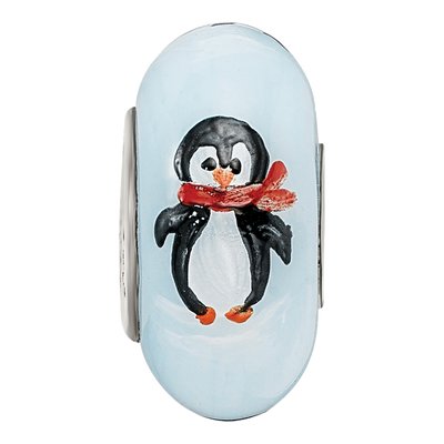 Sterling Silver Penguin Fenton Glass Bead – view 5