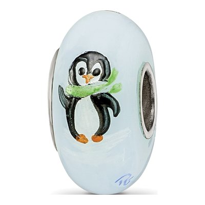 Sterling Silver Penguin Fenton Glass Bead – view 6