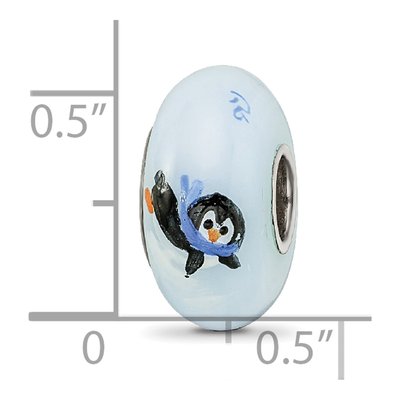 Sterling Silver Penguin Fenton Glass Bead – view 7
