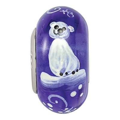 Sterling Silver Hand-Painted Glass Bead – view 4