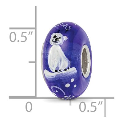 Sterling Silver Hand-Painted Glass Bead – view 7