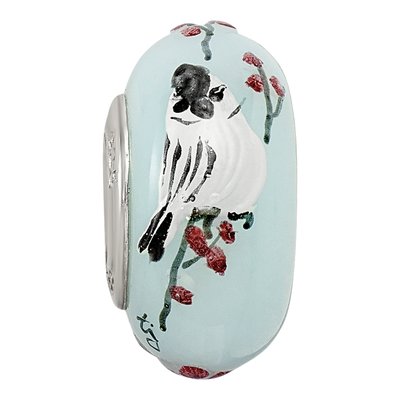 Sterling Silver Fenton Glass Fluffy Tufty Bead – view 5